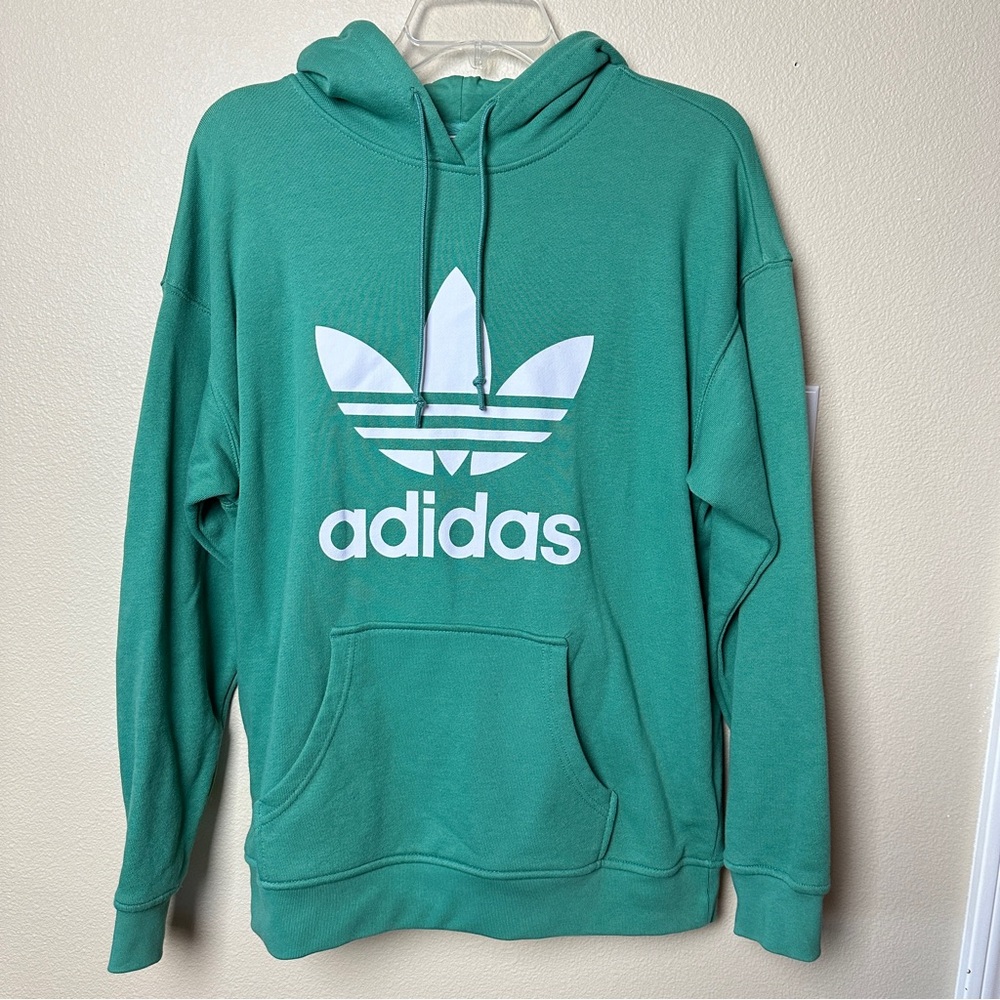 Adidas Trefoil Green Hoodie Sweatshirt Size S